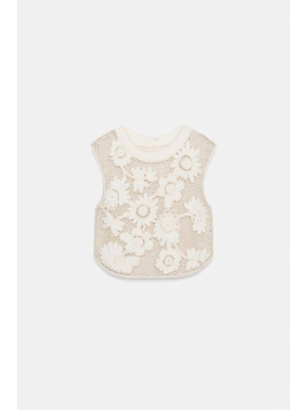 ZARA CROCHET FLORAL TOP - Picture 8 of 10